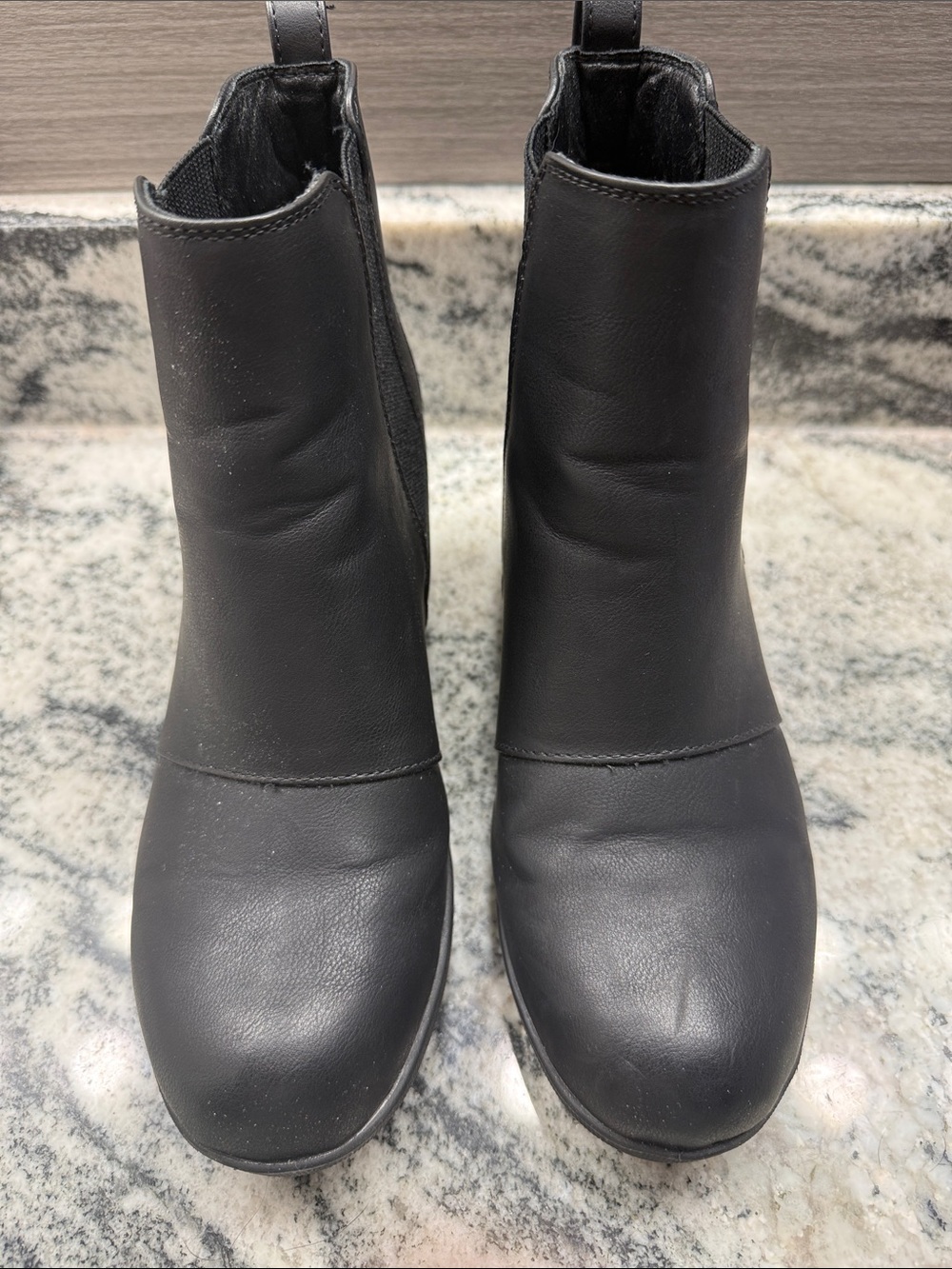 Women's Black Chelsea Ankle Booties - Smooth Slip-On Style